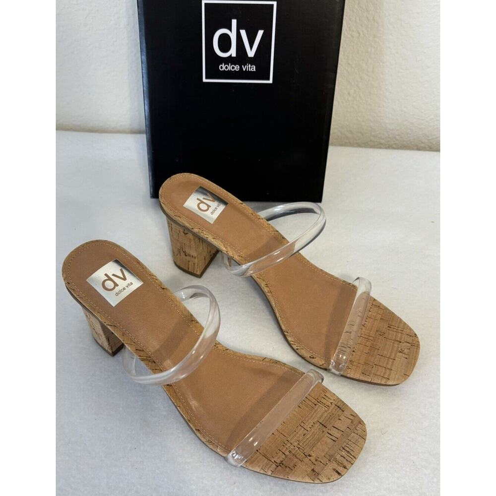 Dolce Vita Halsty Sandal Clear Straps Size 11 Womens Slip on Heel New in the Box
